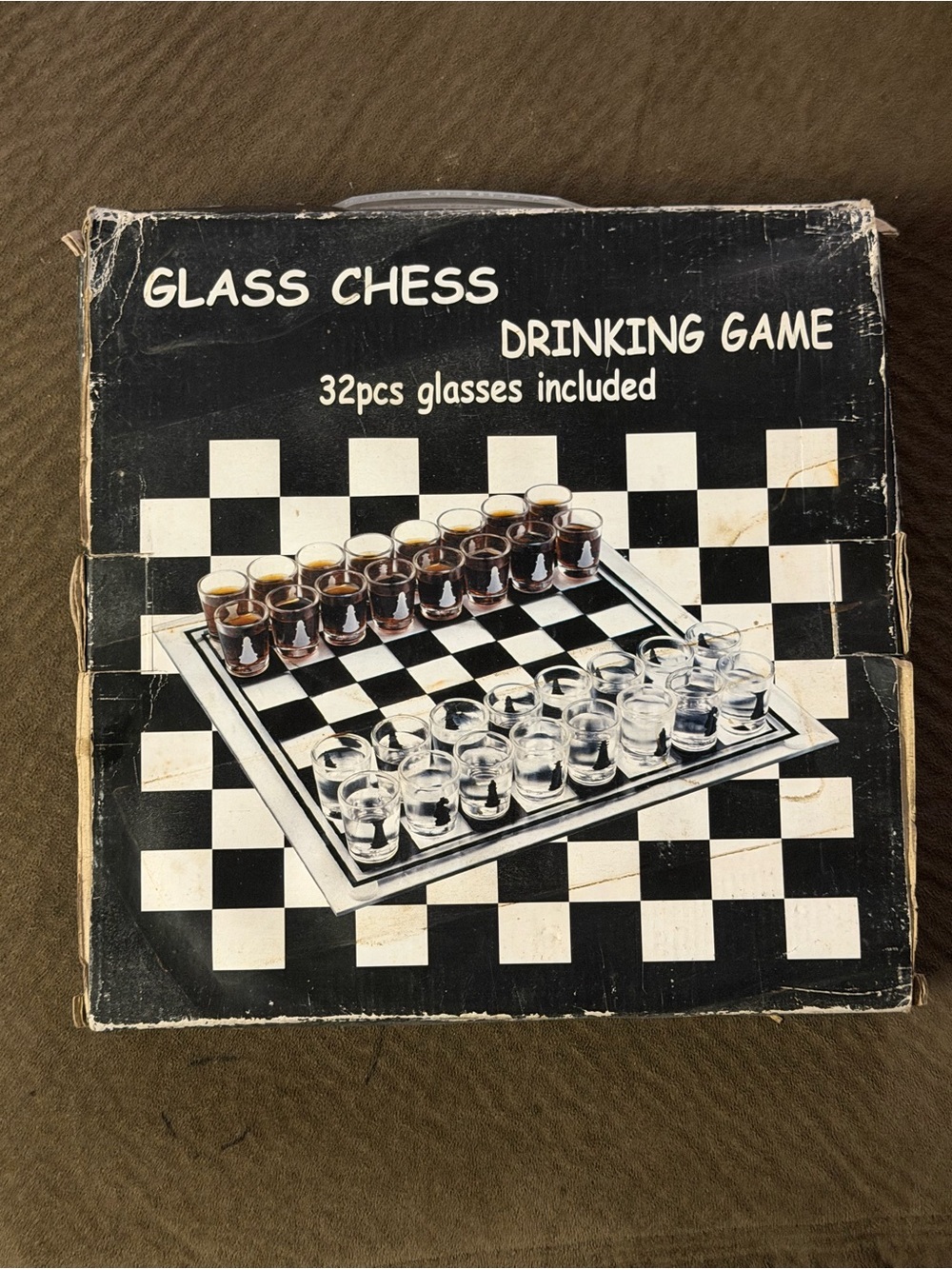 Glass Chess Drinking Game Set.